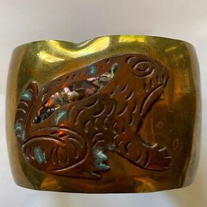 Vintage Mexican Frog Cuff Bracelet